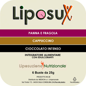 LiposuX Bag Mix (Panna-Fragola/Cappuccino/Cioccolato Intenso)-Prova 3 giorni 3+1 OMAGGIO Liposuzione Nutrizionale