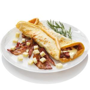 Crepes bacon e formaggio. Monoporzione  Liposuzione Nutrizionale